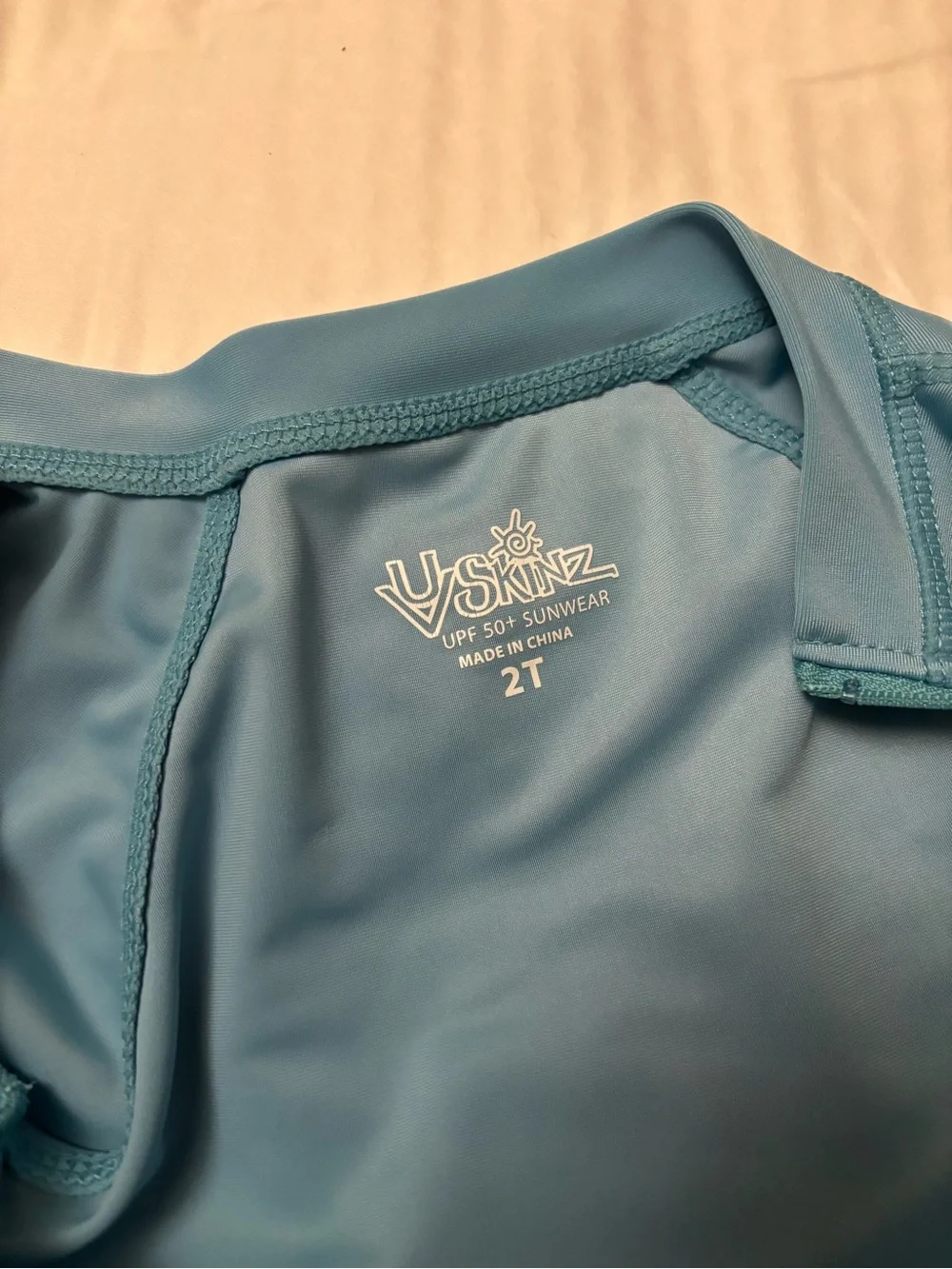 Kids Light Blue Swim Rashguard Zip up 2T